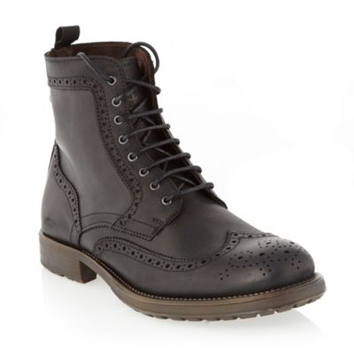 Black brogue boots                                                                                                              