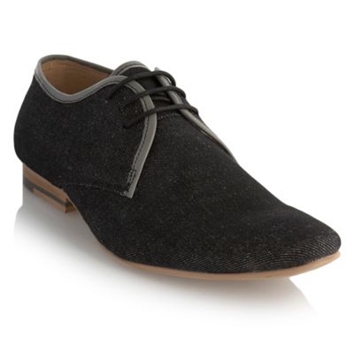 Near black lace up canvas shoes                                                                                                 