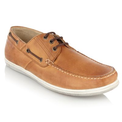 Tan apron lace leather loafers                                                                                                  