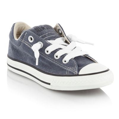 Boys navy canvas trainers