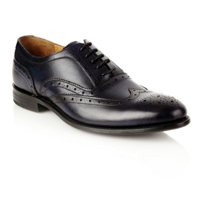 Designer navy leather brogues