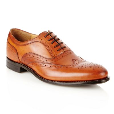 Designer tan leather brogues