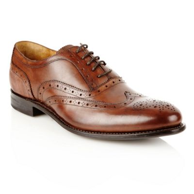 Designer brown leather brogues