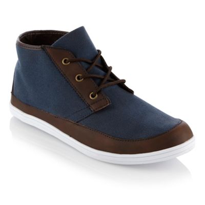 Blue canvas chukka boots                                                                                                        