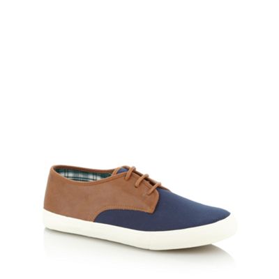 Navy canvas panelled trainers                                                                                                   