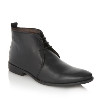 Black logo debossed ankle boots                                                                                                 