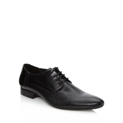 Black leather patent panel shoes                                                                                                