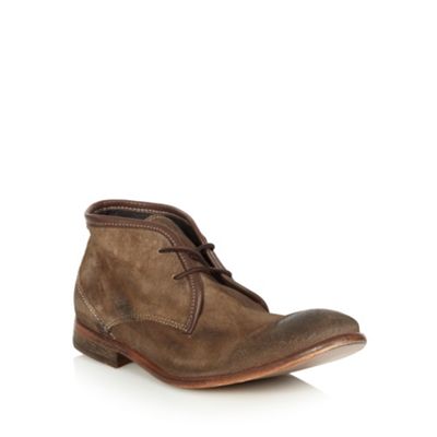Taupe washed suede chukka boots                                                                                                 