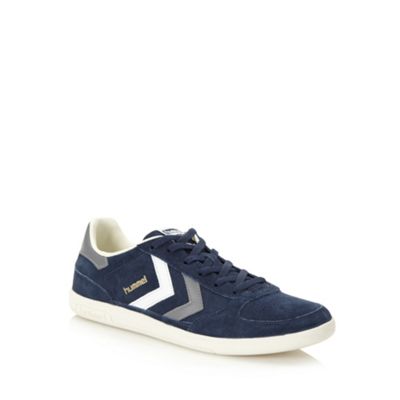 Navy contrasting applique trainers                                                                                              