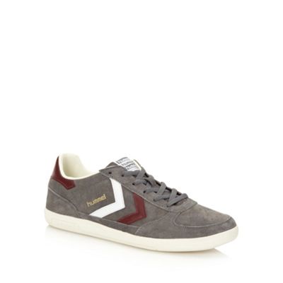 Grey leather panelled trainers                                                                                                  