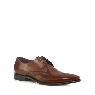 loake brown leather derby shoes
