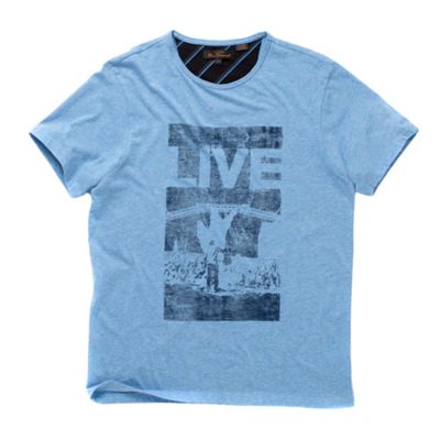 Ben Sherman Blue Live on stage printed t-shirt