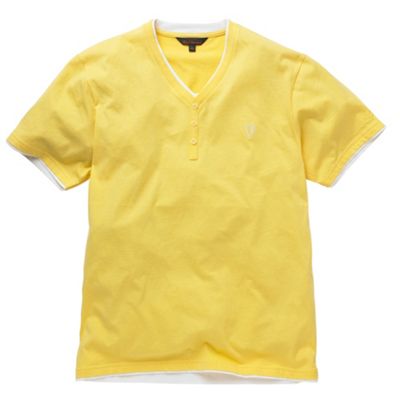 Ben Sherman Yellow mock layer t-shirt