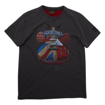 Charcoal grey printed Good times t-shirt