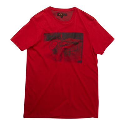 Ben Sherman Red Beatles Drums printed t-shirt