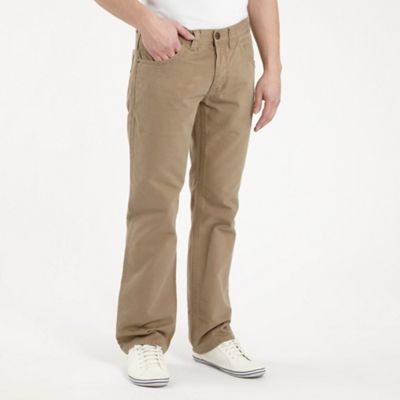 Beige coloured straight leg Icon Bedford jeans