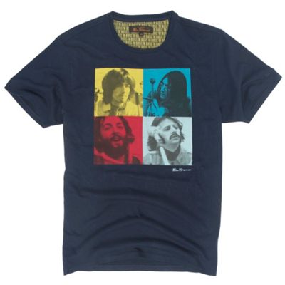 Navy Beatles 4 faces t-shirt