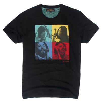 Ben Sherman Black Beatles 4 faces t-shirt