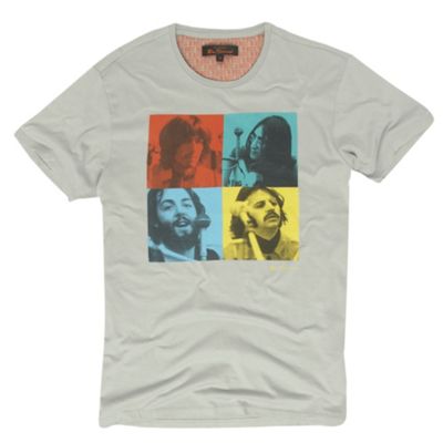 Pale grey Beatles 4 faces t-shirt