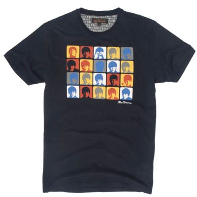 Navy Beatles multiple faces t-shirt