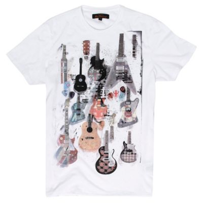 Ben Sherman White graphic guitar t-shirt