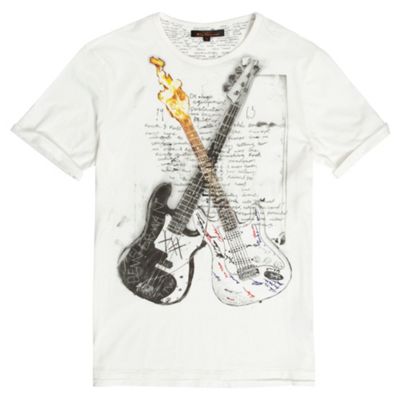 White punk guitar t-shirt
