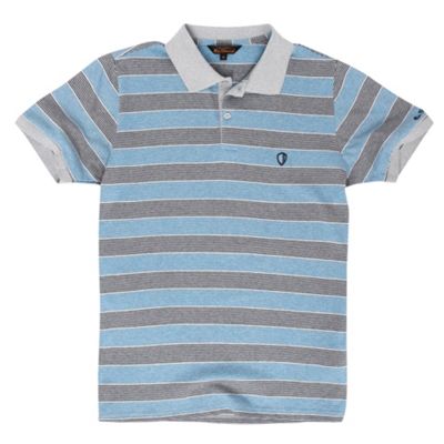 Light blue gradient stripe polo shirt