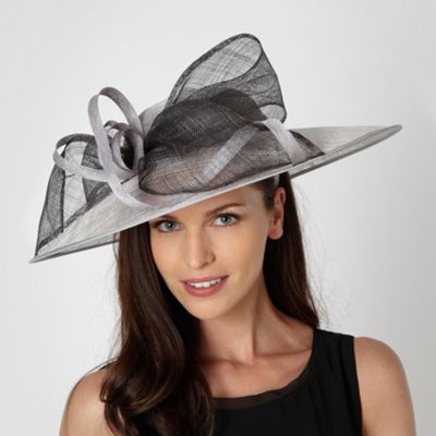 Grey two tone bow occasion hat                                                                                                  
