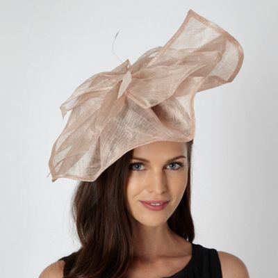 Designer peach oversized bow fascinator                                                                                         