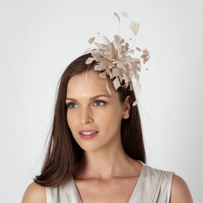 Taupe curl feather headband                                                                                                     
