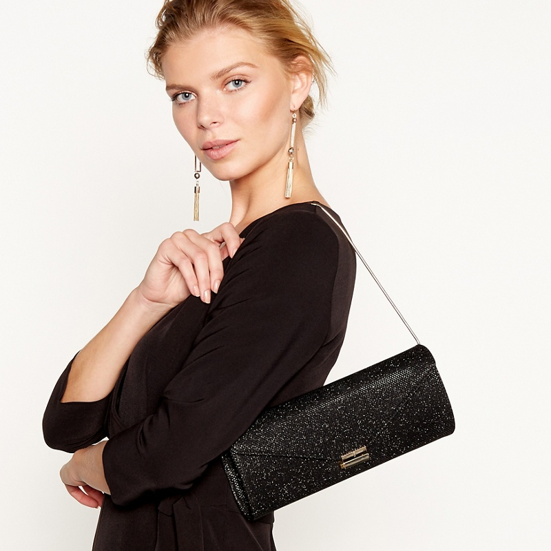 J by Jasper Conran - Black Glitter Envelope Clutch Bag Review