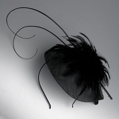 Black 'Marilyn' feather disk fascinator