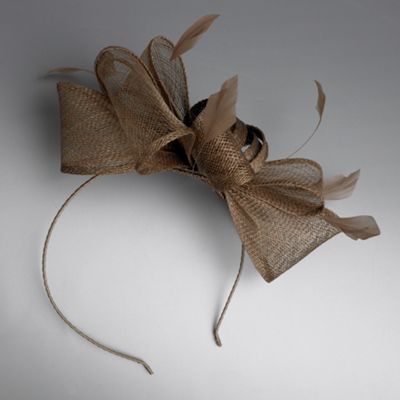 Mink loop & feather fascinator hair band
