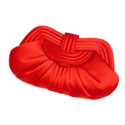 red satin clutch