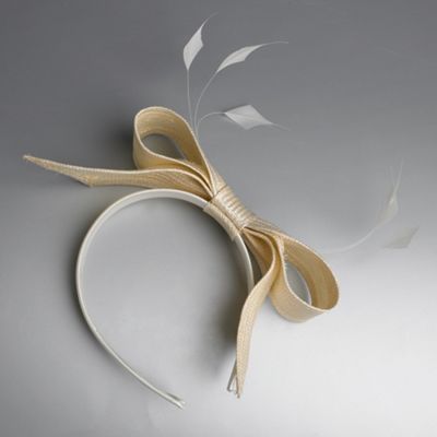 Cream bow fascinator hair band