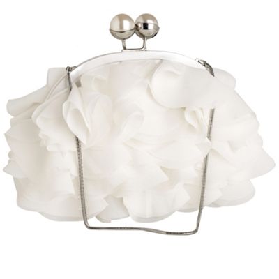 Ivory ruffle clutch bag - Evening & clutch bags - Accessories - Women -