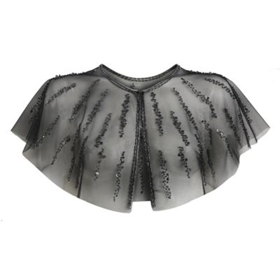 Black fine mesh beaded capelet
