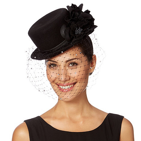 ... by Stephen Jones Designer black veiled hat headband- at Debenhams