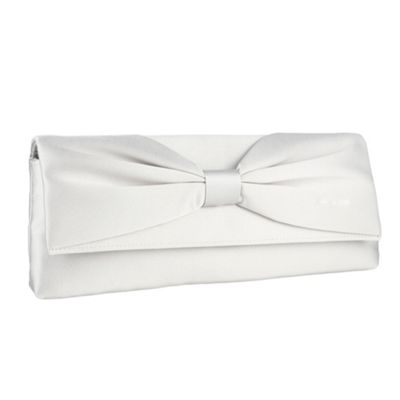 Light Grey 'Lamour' Bow Clutch Bag                                                                                              