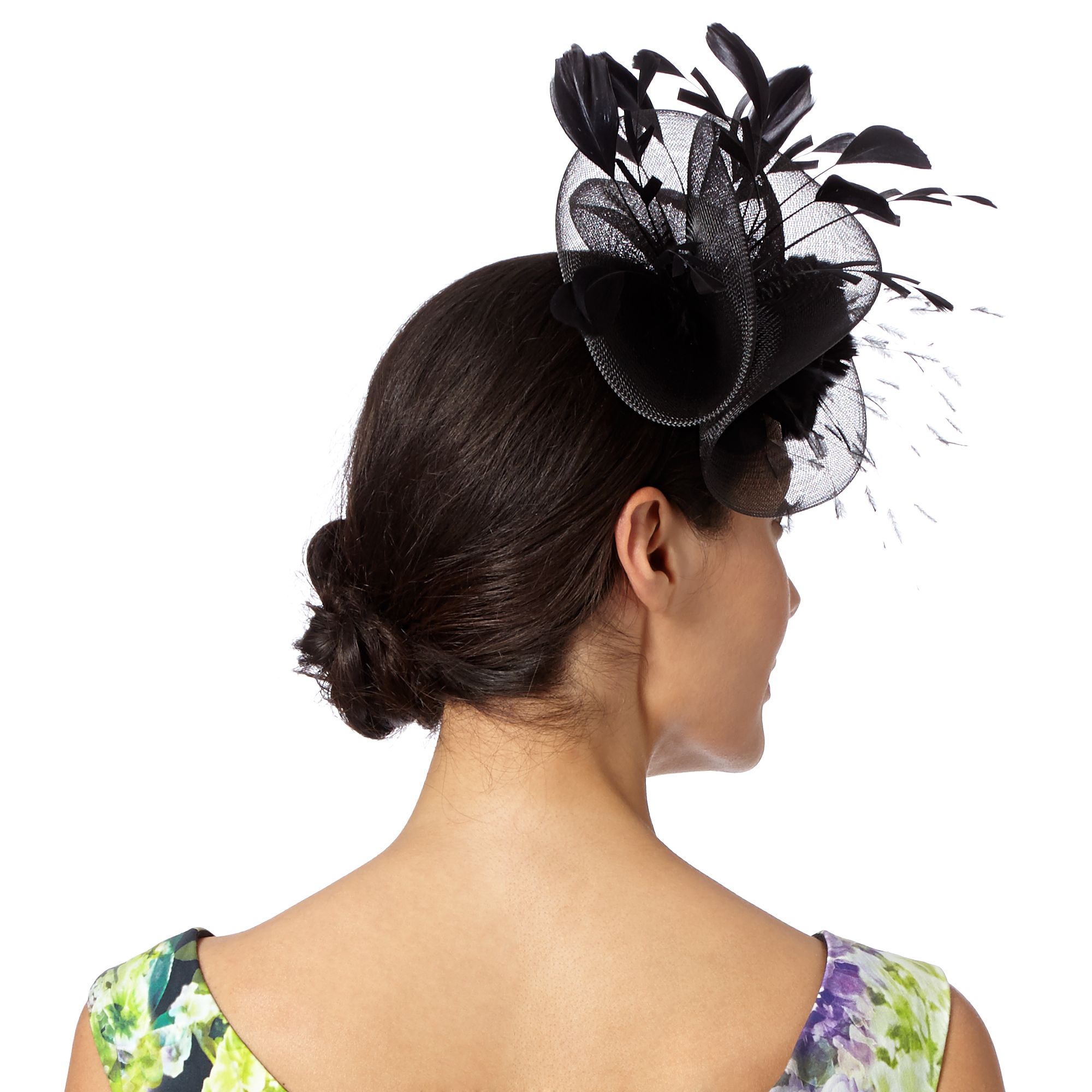 Debut Womens Black Gathered Mesh Corsage Fascinator From Debenhams