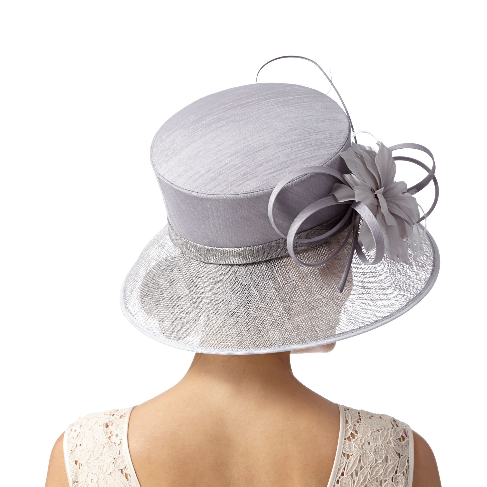Hatbox Womens Silver Flower And Quill Asymmetric Hat From Debenhams eBay