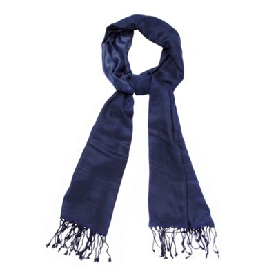 Navy textured stripe scarf