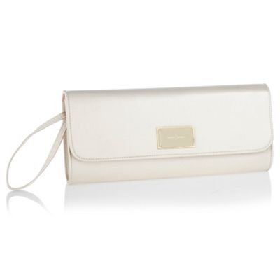 Light gold satin clutch bag