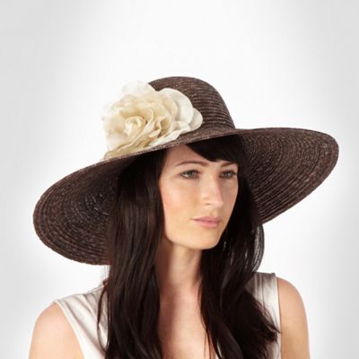 Light Brown Flower Summer Hat                                                                                                   