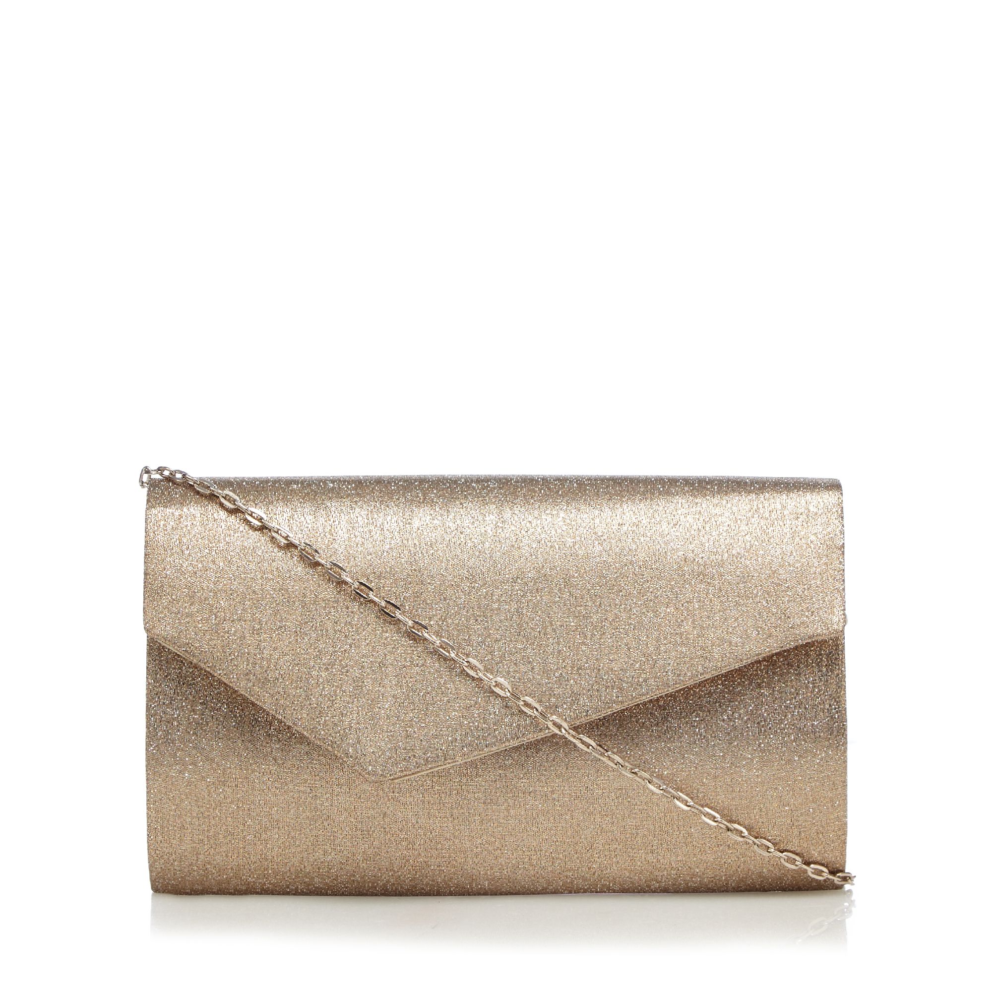 Debut Womens Gold Glitter Asymmetric Clutch Bag From Debenhams | eBay