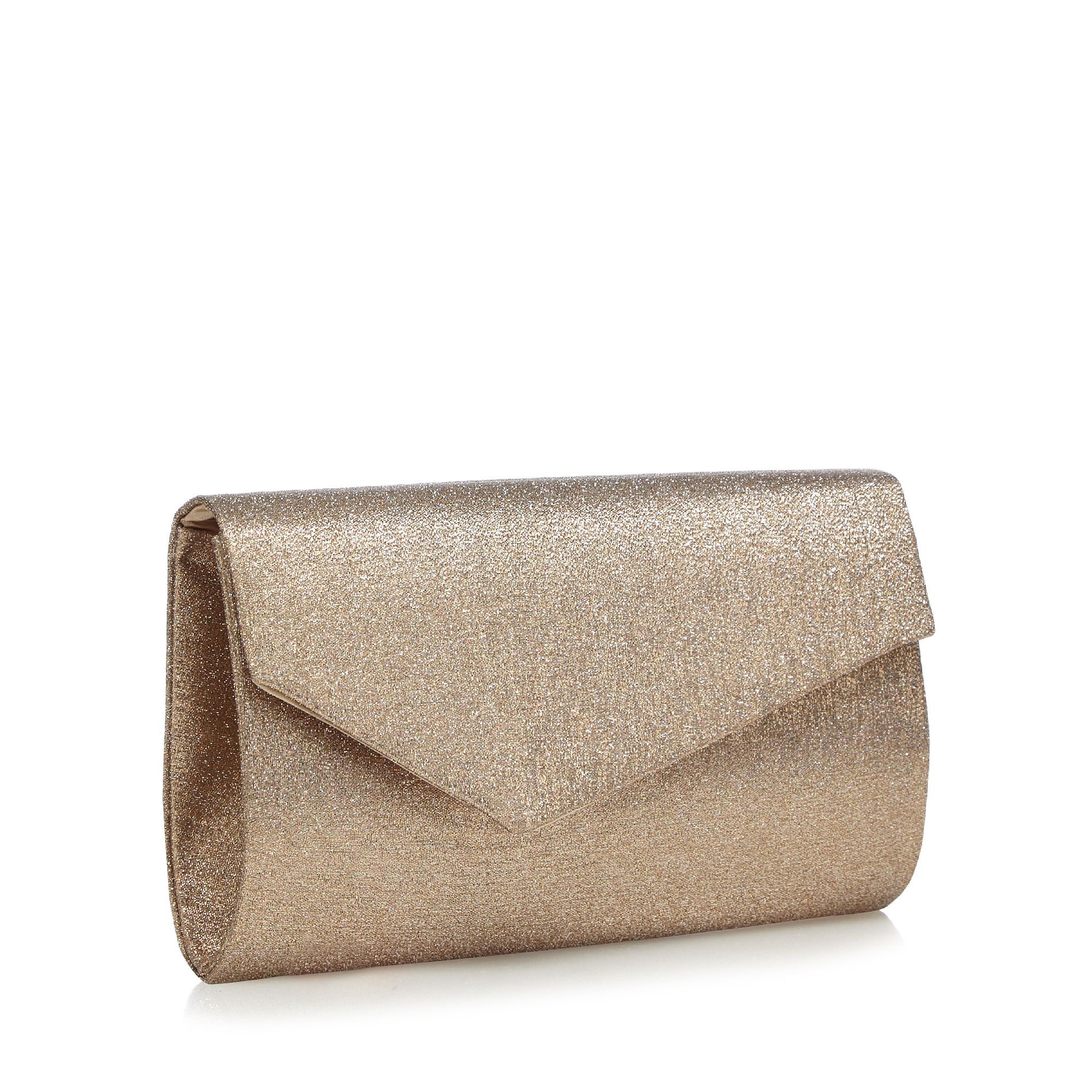 Debut Womens Gold Glitter Asymmetric Clutch Bag From Debenhams eBay