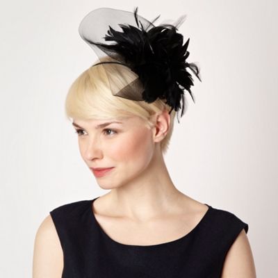 Designer Black Feather Corsage Headband                                                                                         