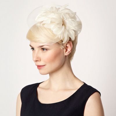 Designer Cream Feather Corsage Headband                                                                                         