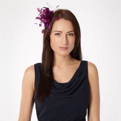 Purple Looped Feathered Hair Clip                                                                                               