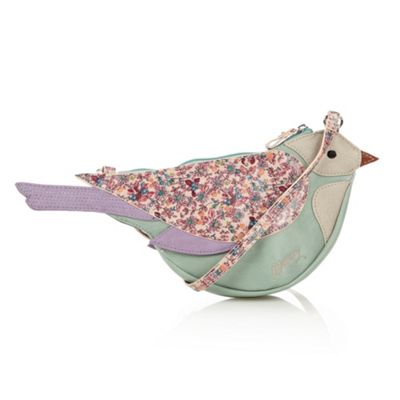 Light green floral bird cross body bag                                                                                          